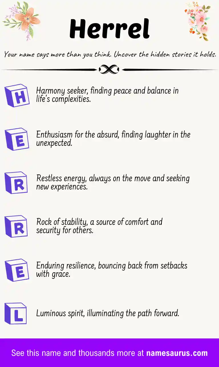 Acrostic poem about Herrel.