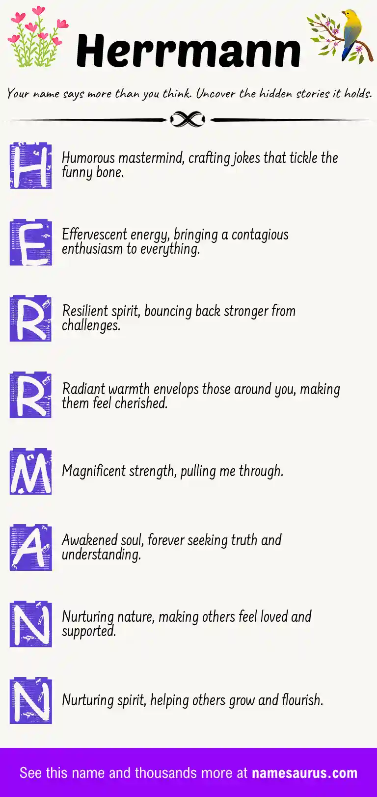 Acrostic poem about Herrmann.