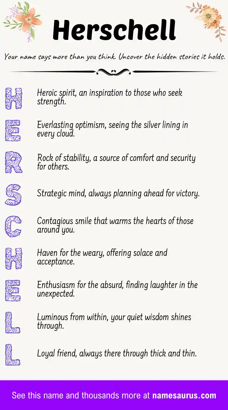 Acrostic poem about Herschell.
