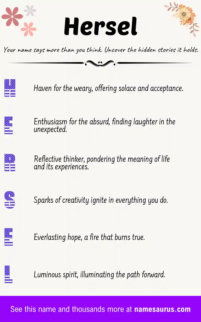 Acrostic poem about Hersel.