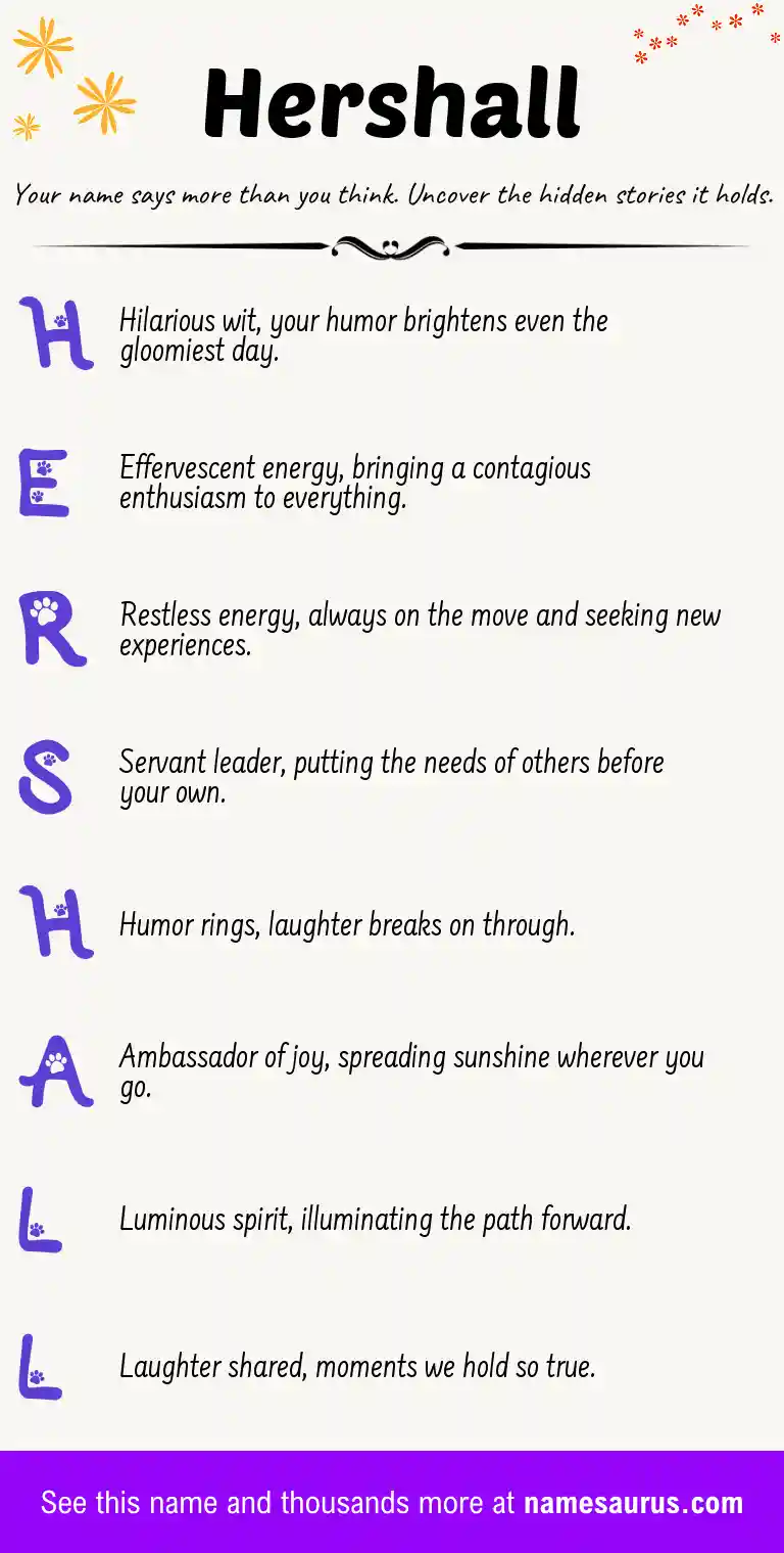 Acrostic poem about Hershall.