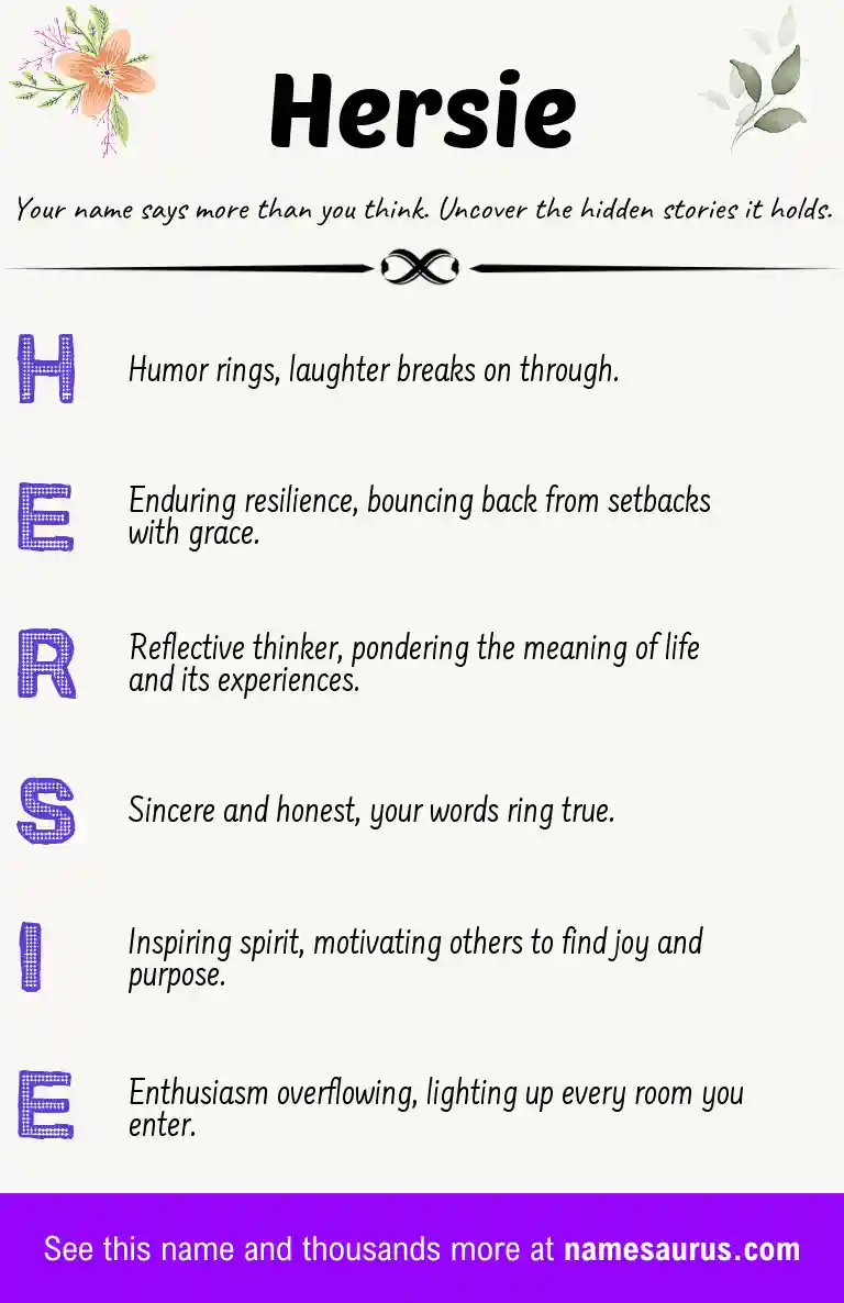 Acrostic poem about Hersie.