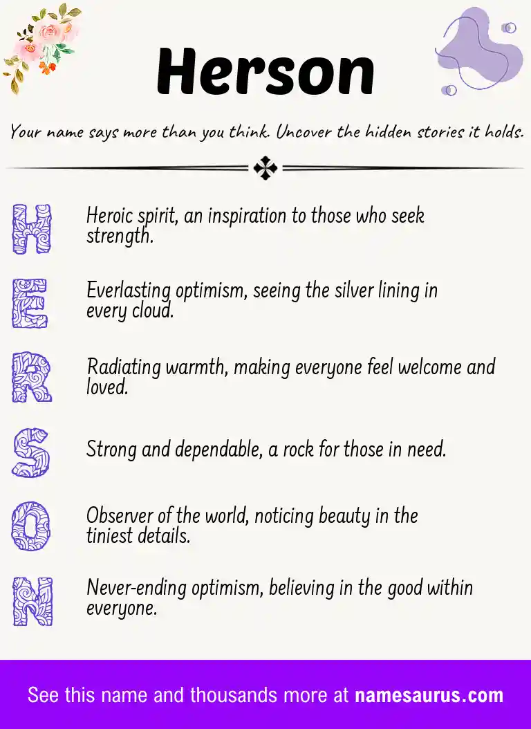 Acrostic poem about Herson.