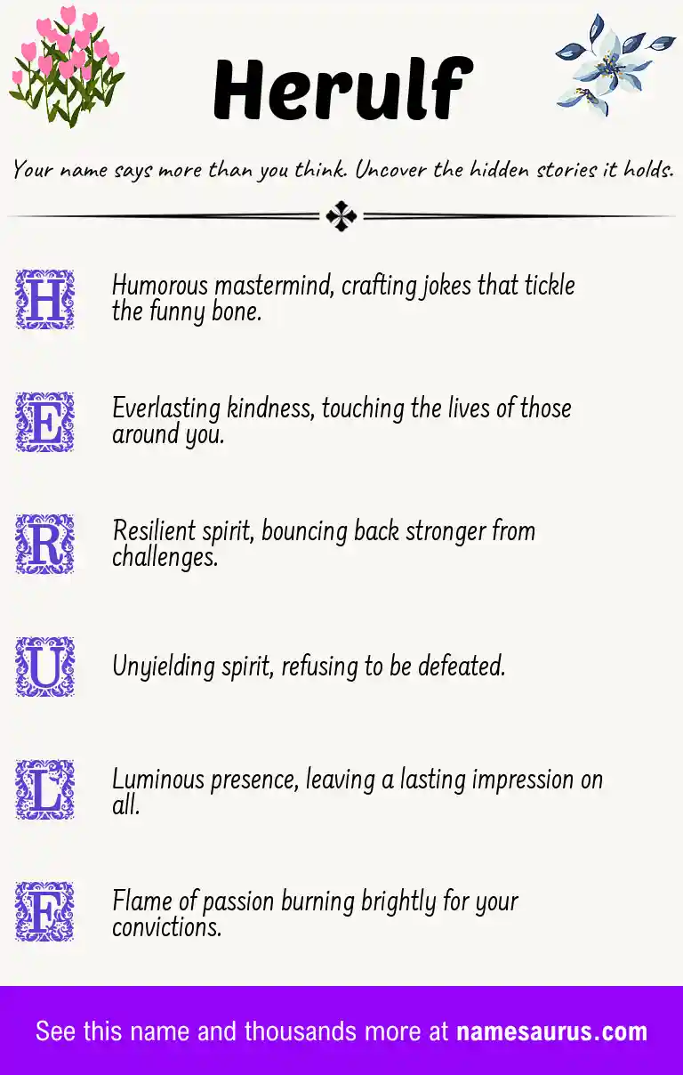 Acrostic poem about Herulf.