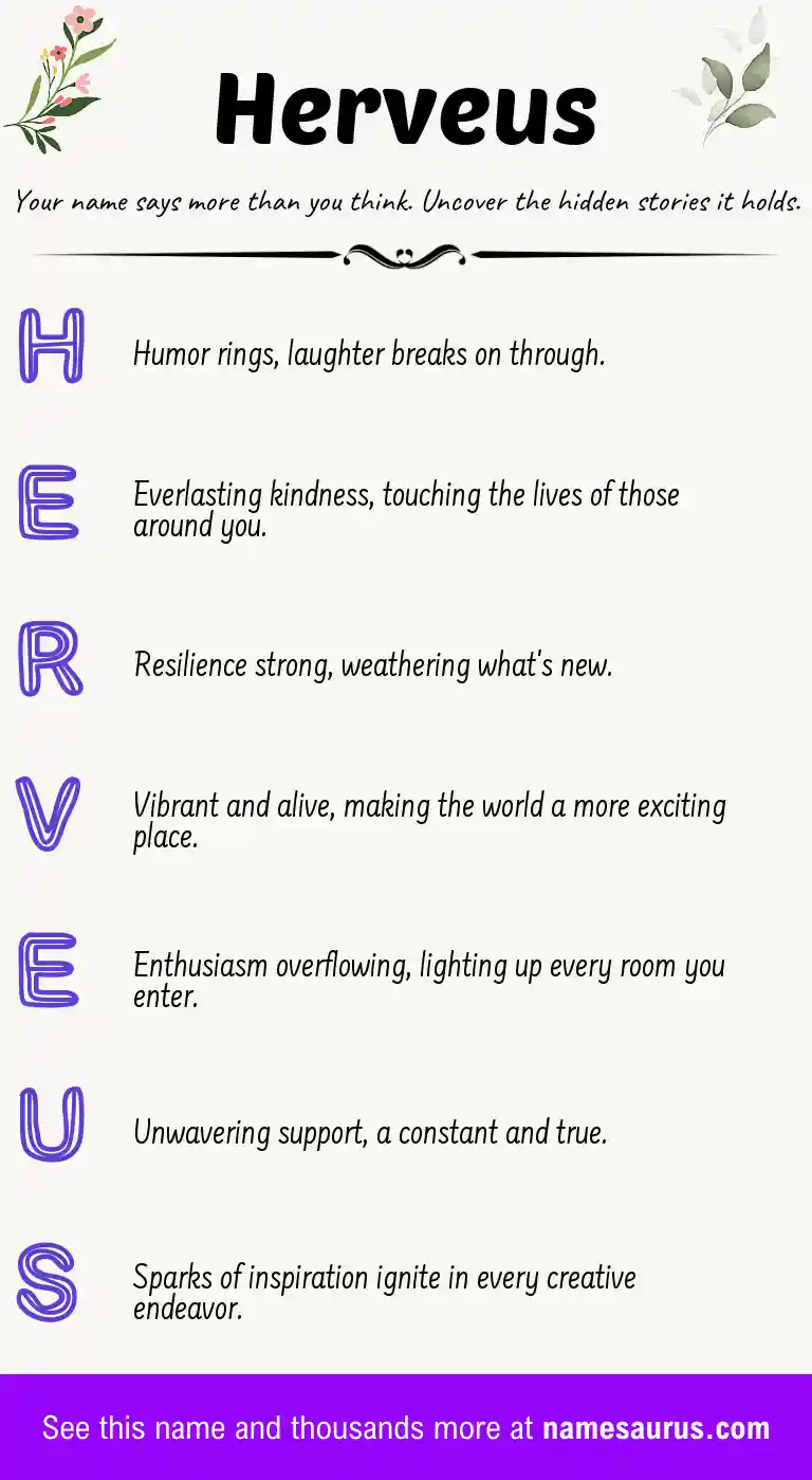 Acrostic poem about Herveus.