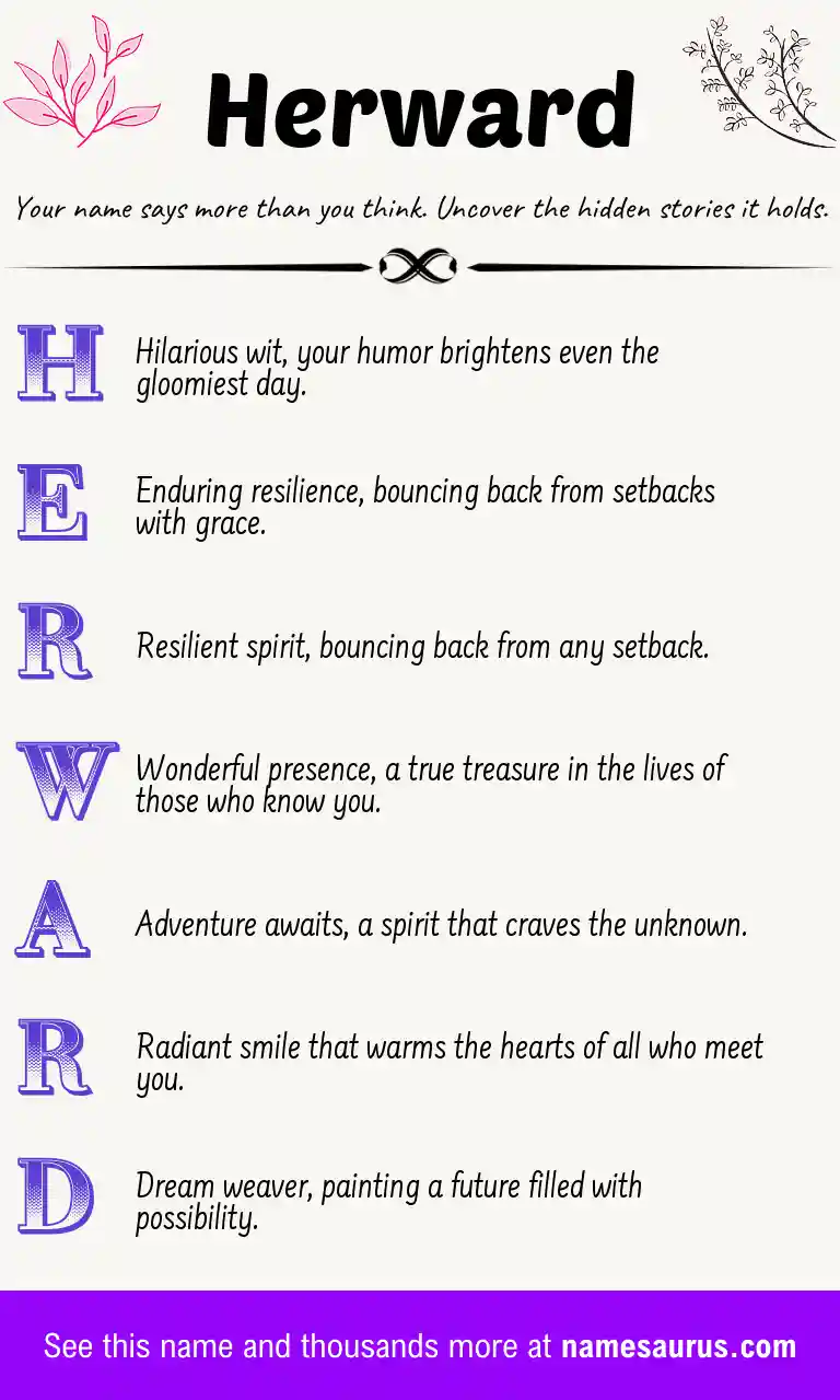 Acrostic poem about Herward.