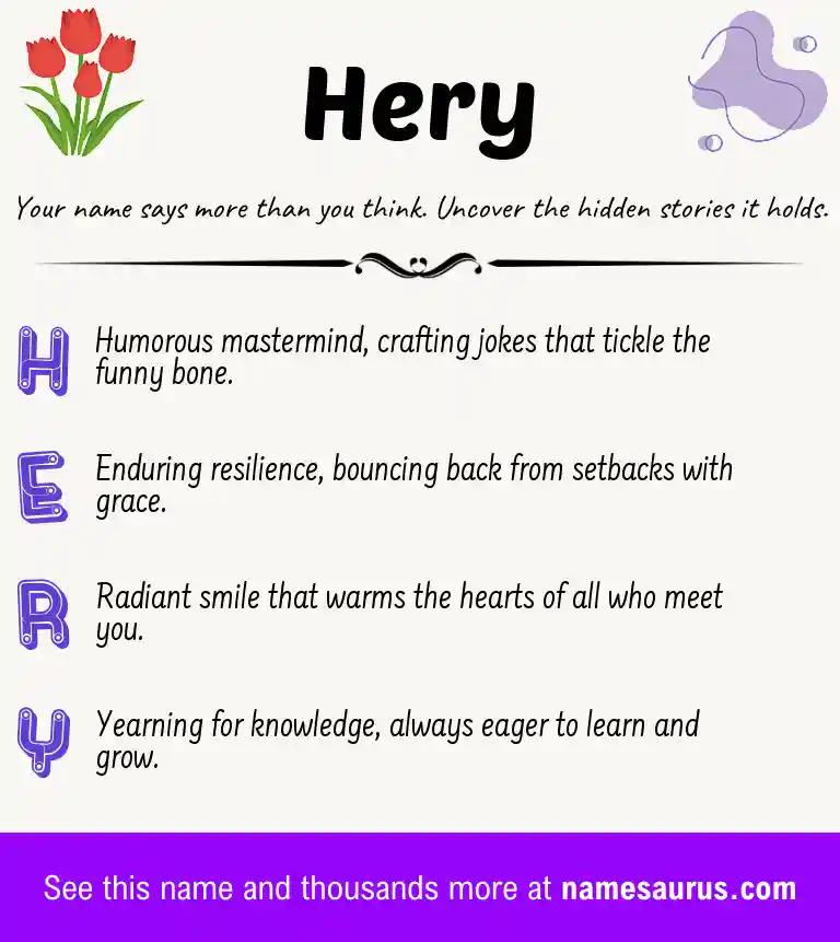 Acrostic poem about Hery.