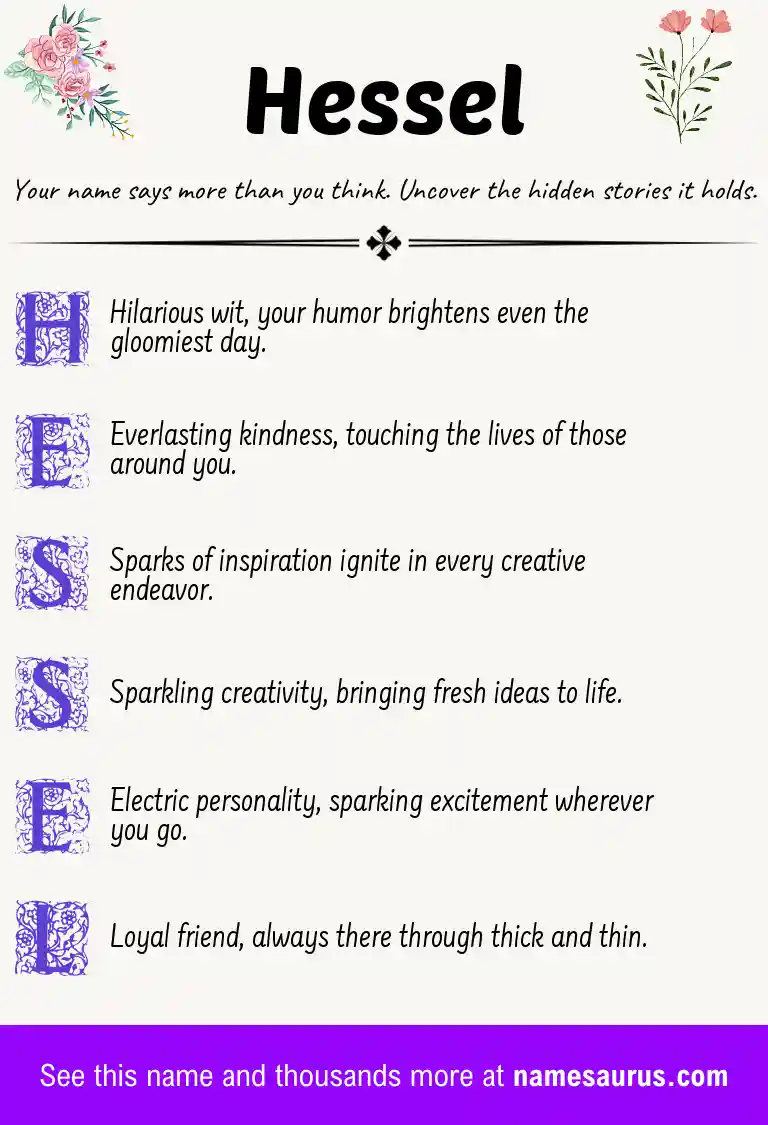 Acrostic poem about Hessel.