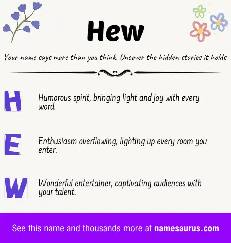 Acrostic poem about Hew.