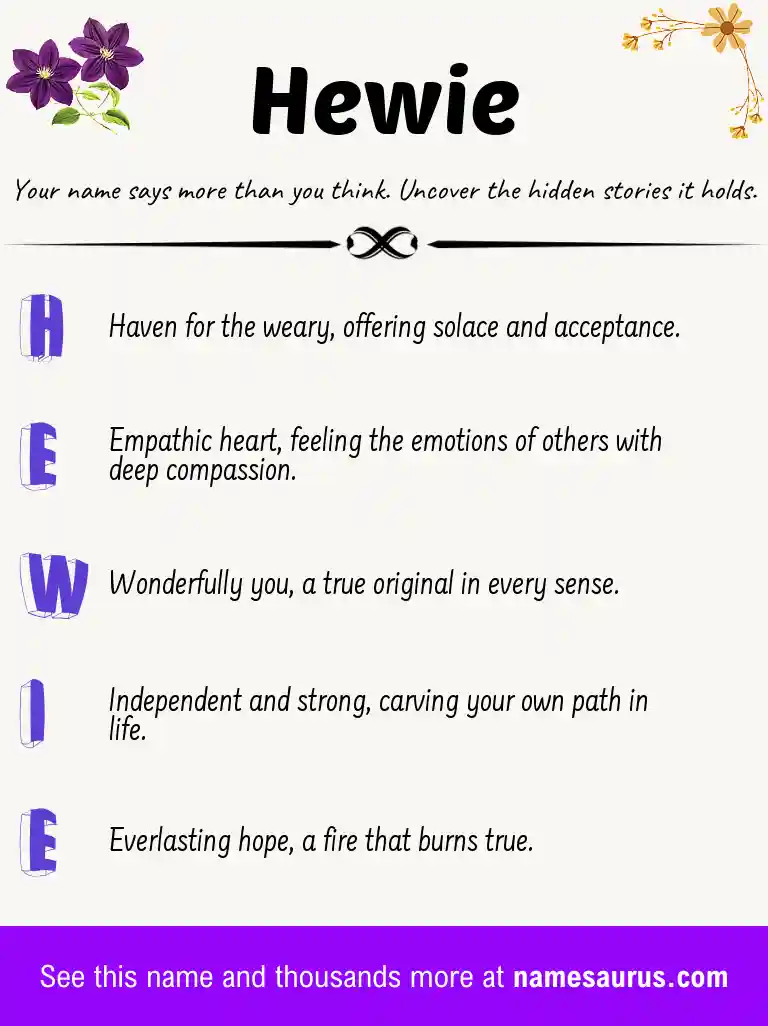 Acrostic poem about Hewie.