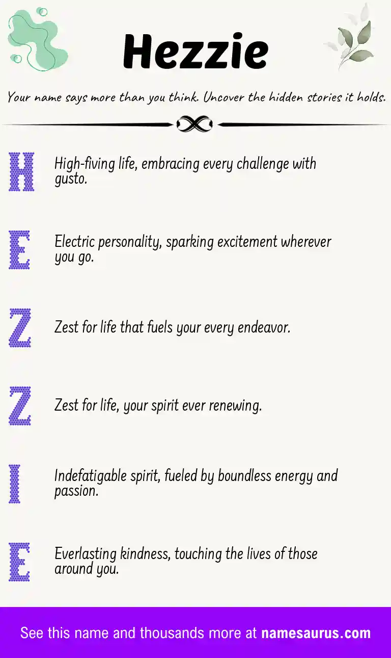 Acrostic poem about Hezzie.