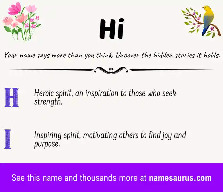 Acrostic poem about Hi.