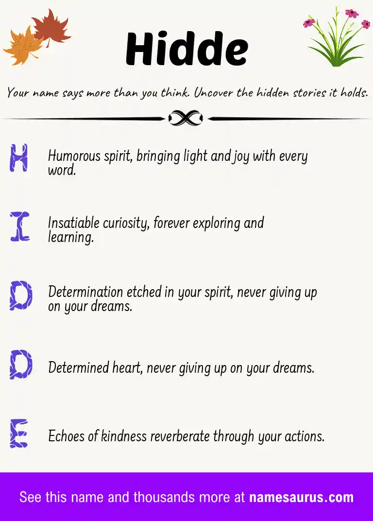 Acrostic poem about Hidde.