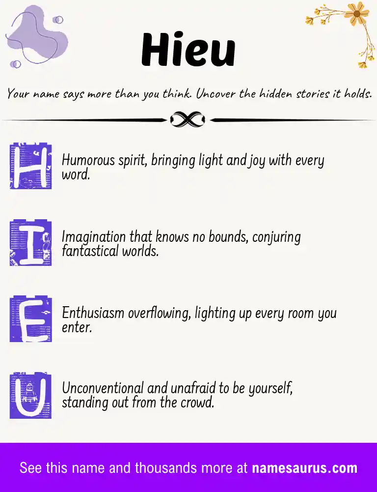 Acrostic poem about Hieu.