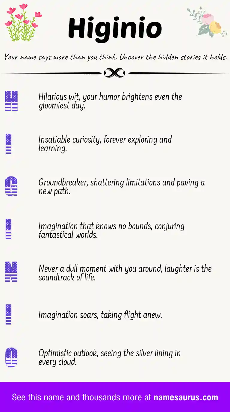 Acrostic poem about Higinio.