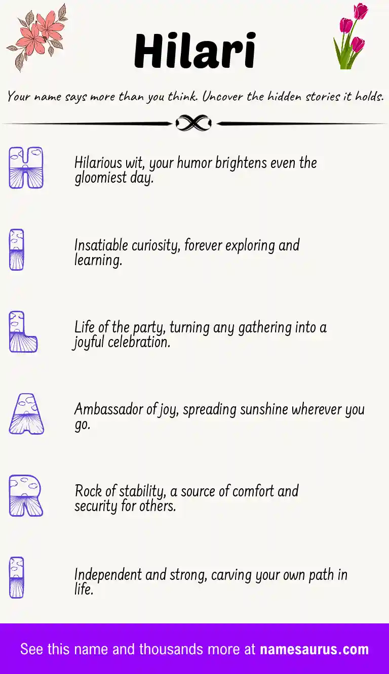 Acrostic poem about Hilari.