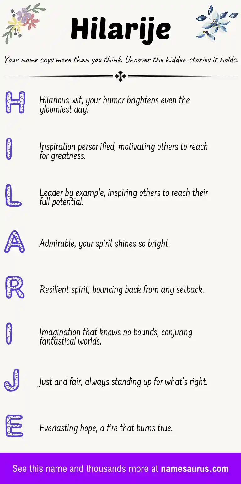 Acrostic poem about Hilarije.