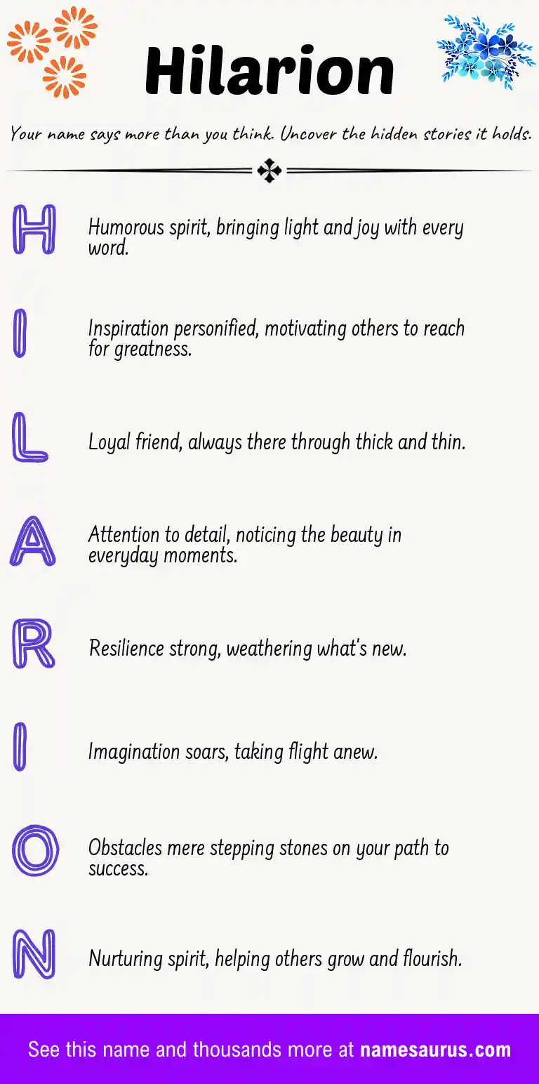 Acrostic poem about Hilarion.