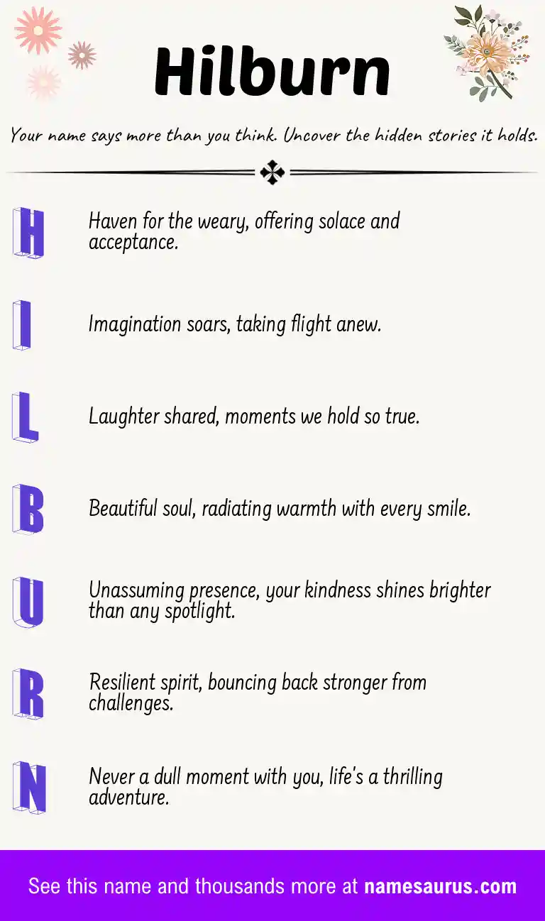 Acrostic poem about Hilburn.