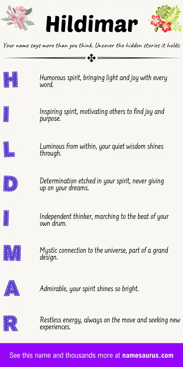 Acrostic poem about Hildimar.