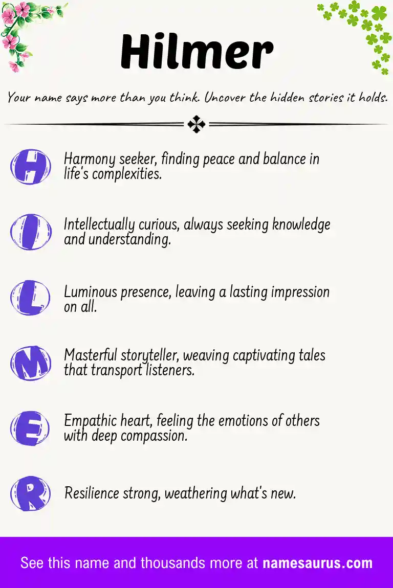 Acrostic poem about Hilmer.