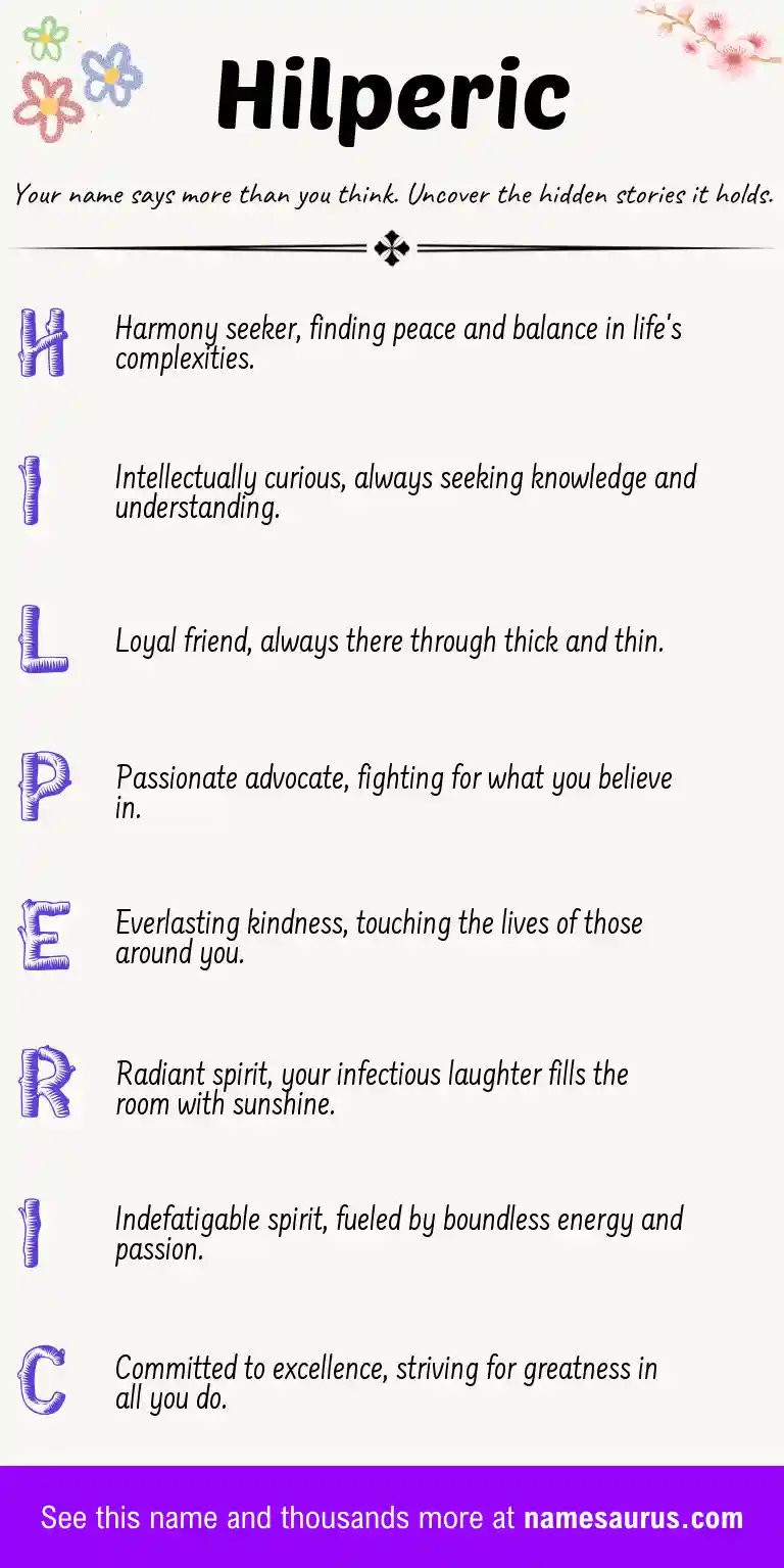 Acrostic poem about Hilperic.