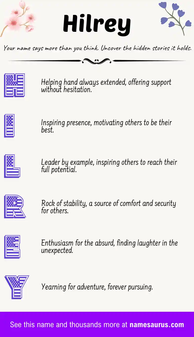 Acrostic poem about Hilrey.
