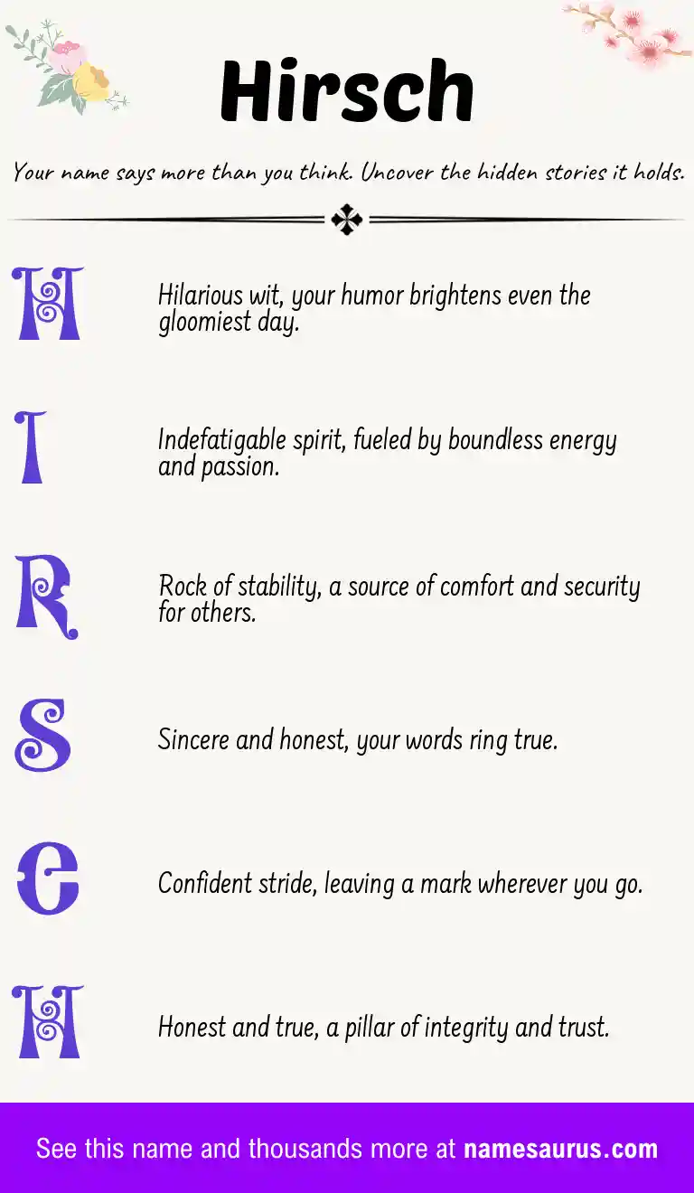 Acrostic poem about Hirsch.