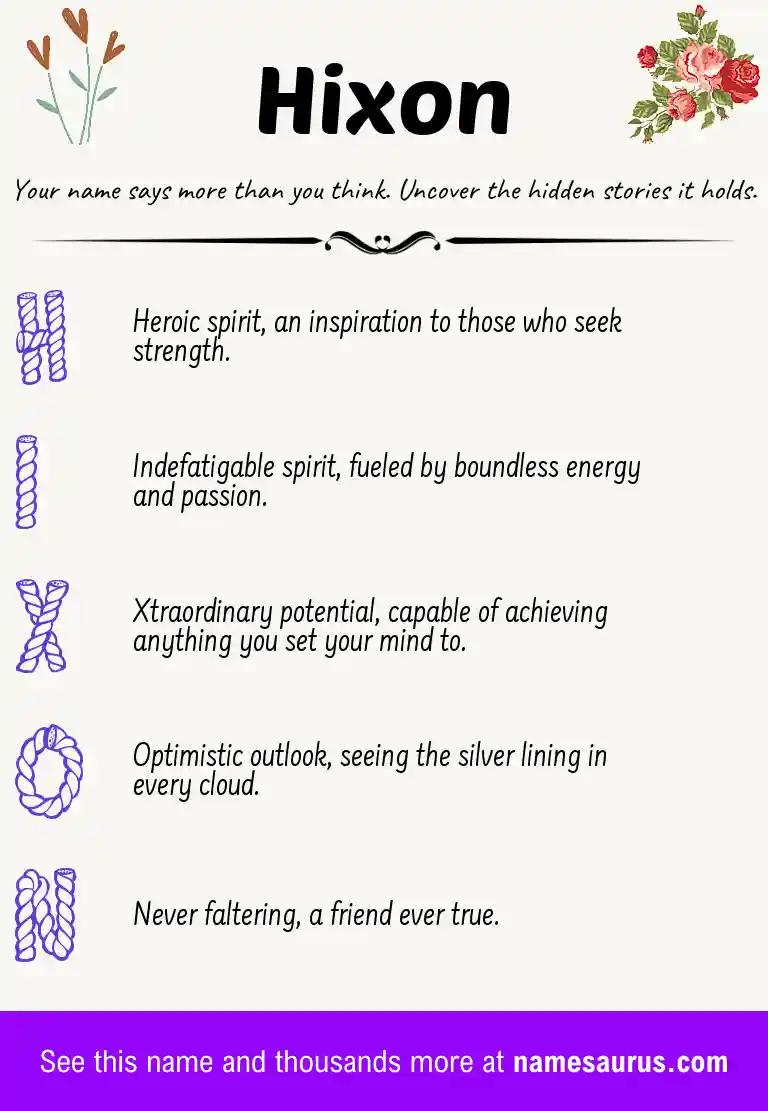 Acrostic poem about Hixon.