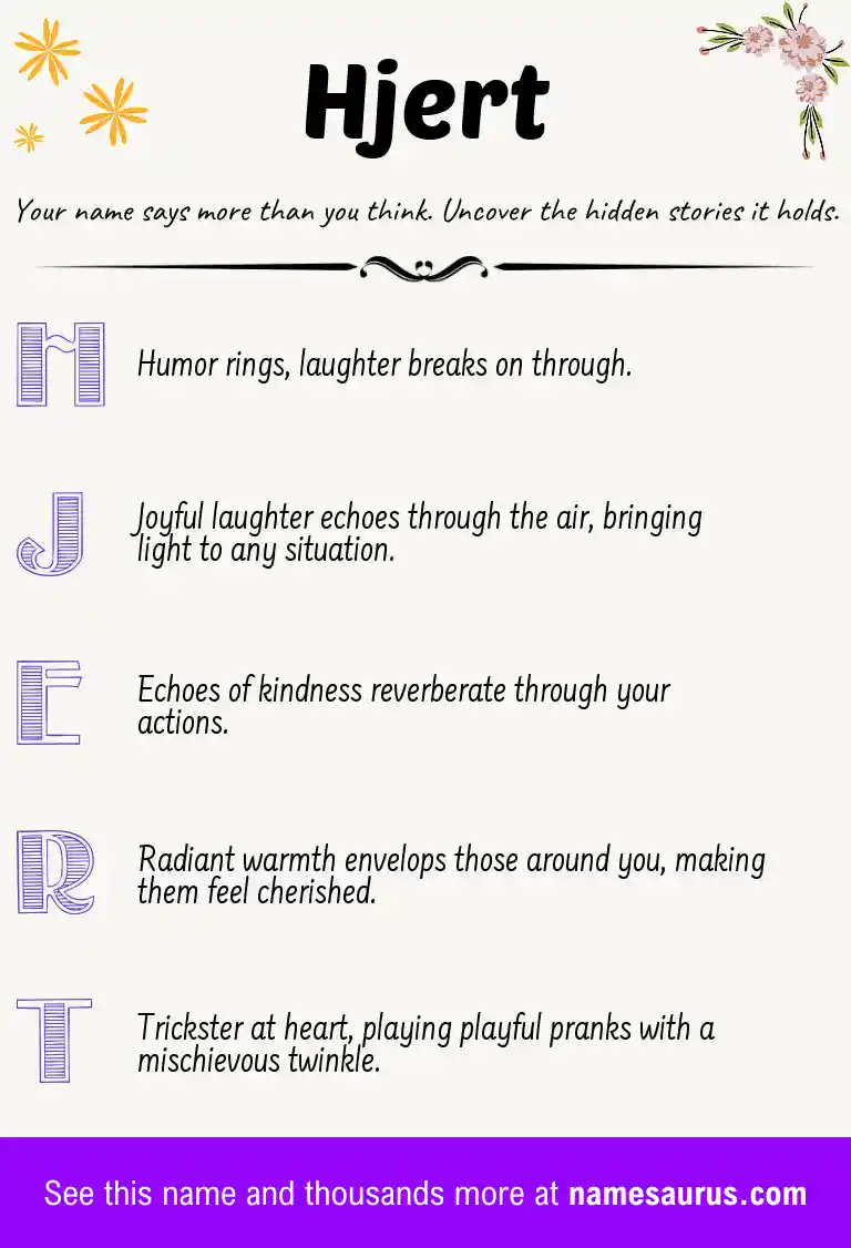 Acrostic poem about Hjert.