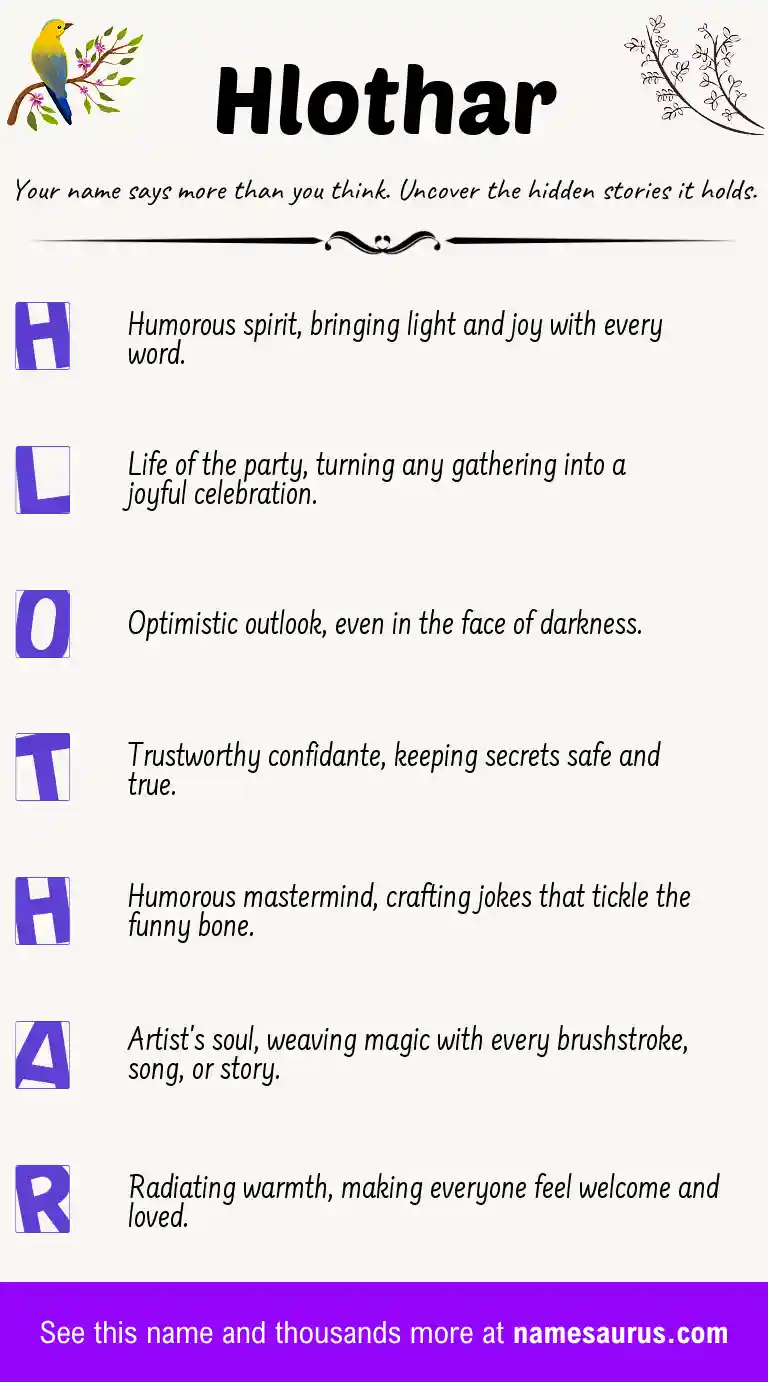 Acrostic poem about Hlothar.