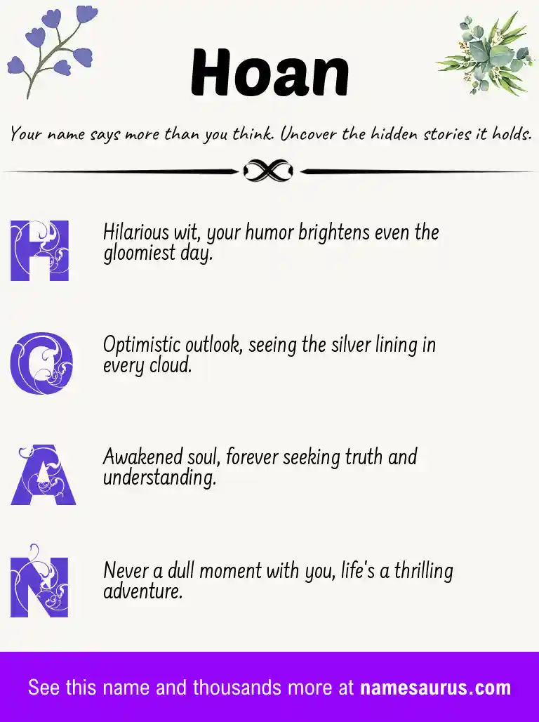 Acrostic poem about Hoan.