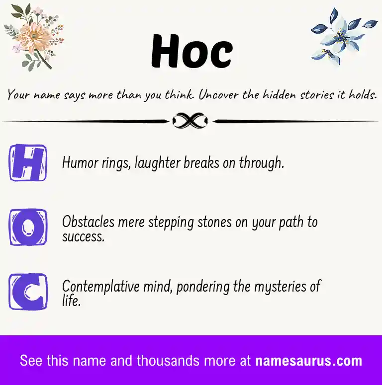 Acrostic poem about Hoc.