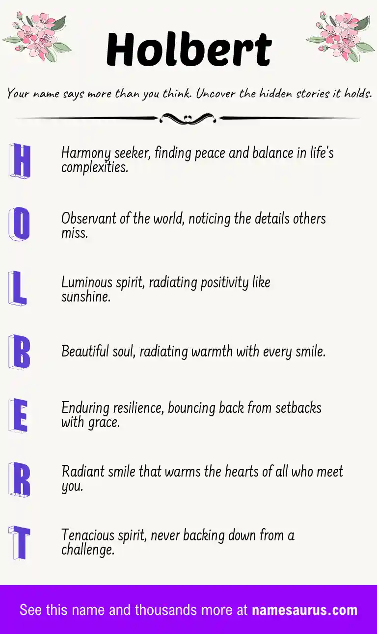Acrostic poem about Holbert.