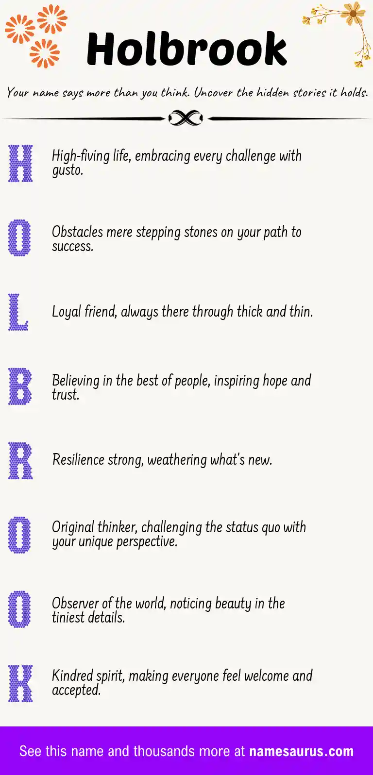Acrostic poem about Holbrook.