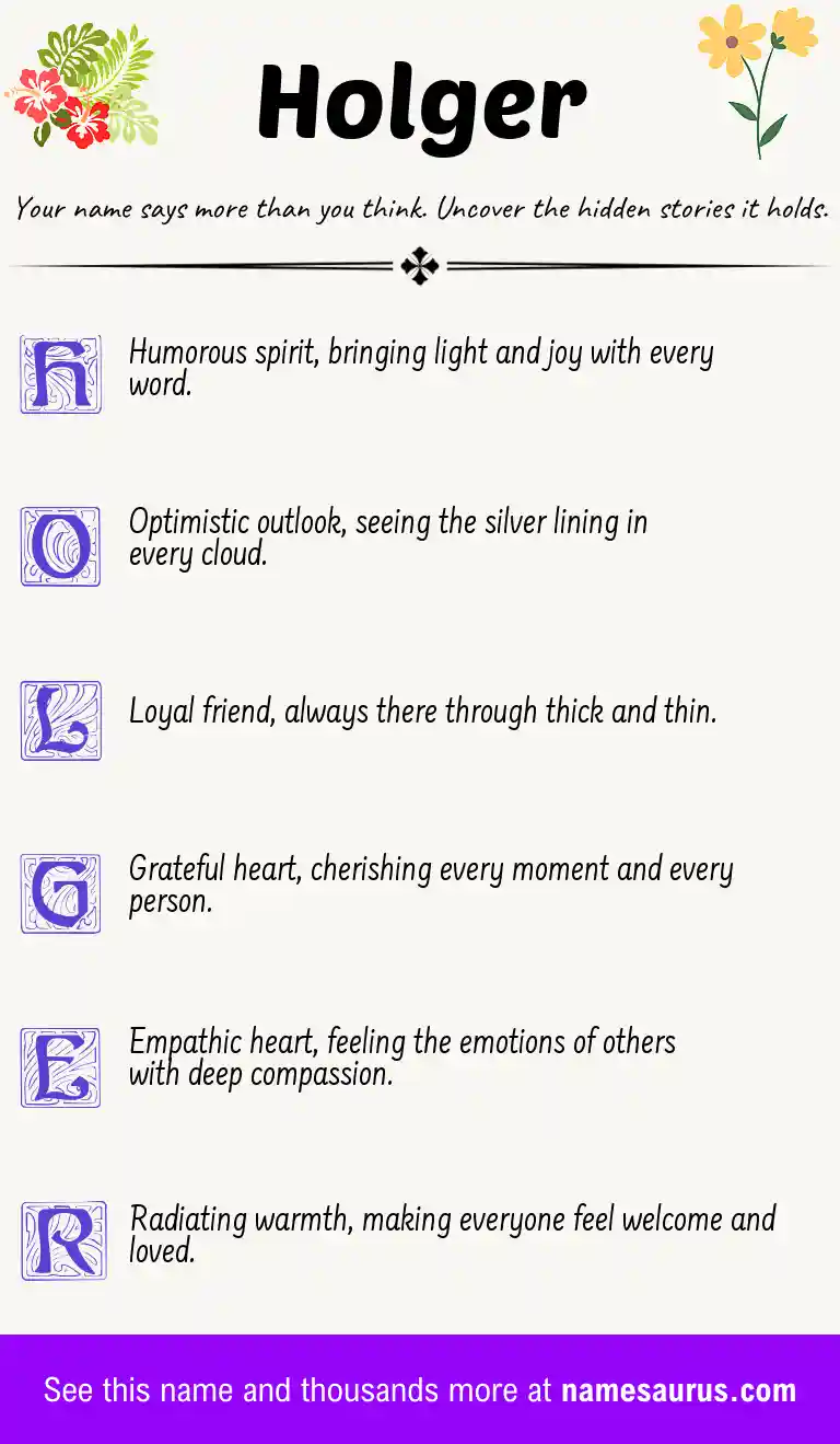 Acrostic poem about Holger.