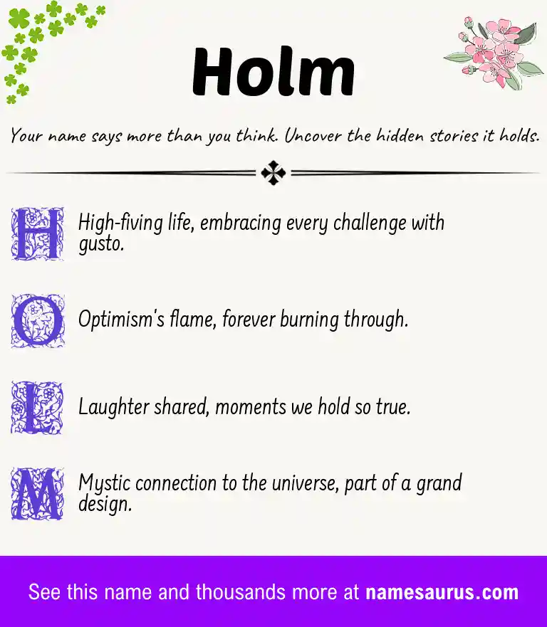 Acrostic poem about Holm.