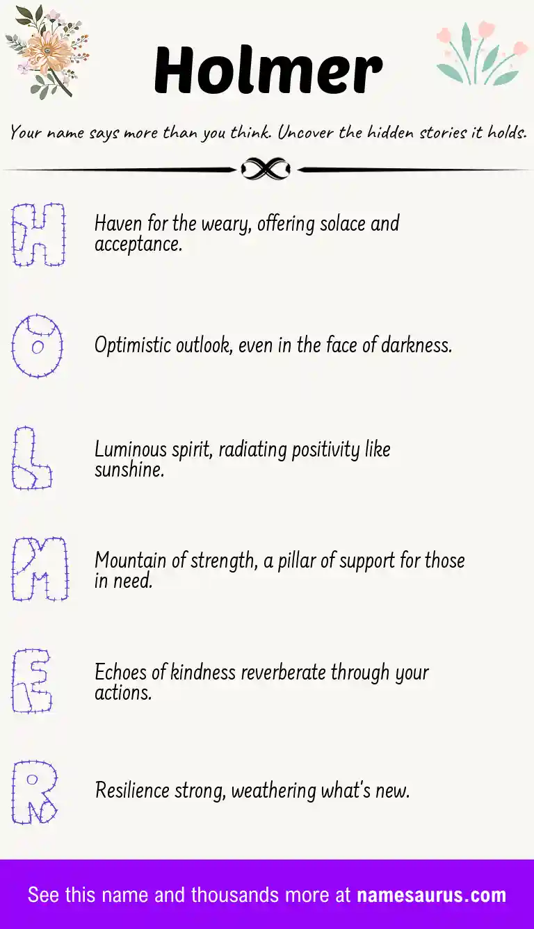 Acrostic poem about Holmer.