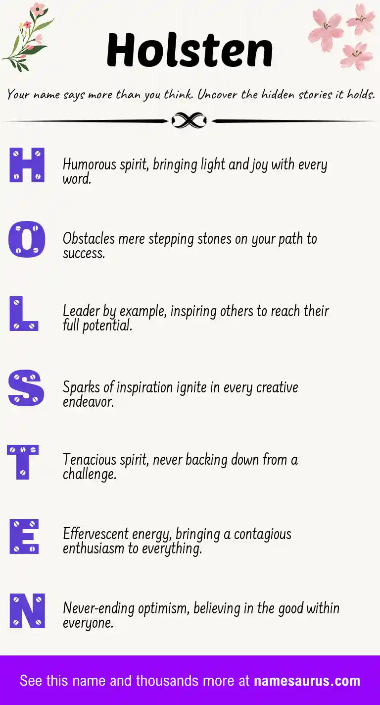 Acrostic poem about Holsten.