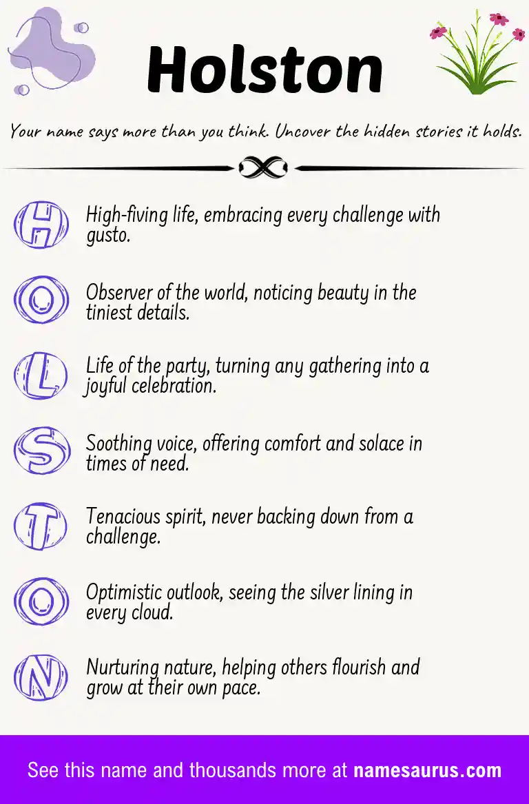 Acrostic poem about Holston.