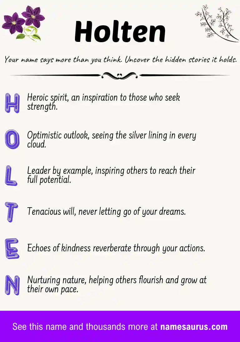 Acrostic poem about Holten.