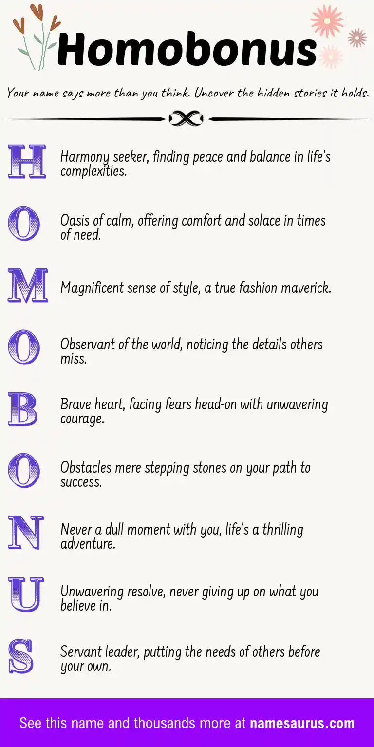 Acrostic poem about Homobonus.