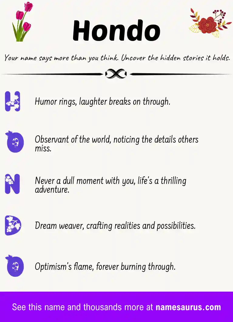 Acrostic poem about Hondo.