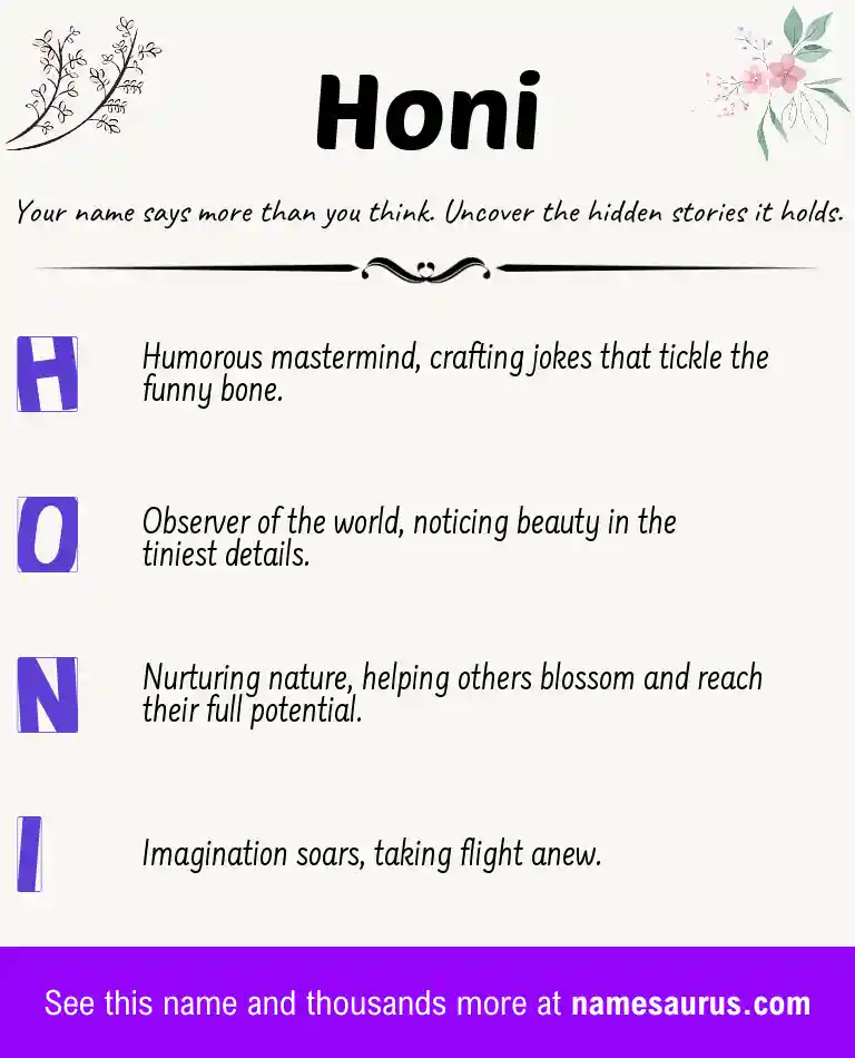 Acrostic poem about Honi.