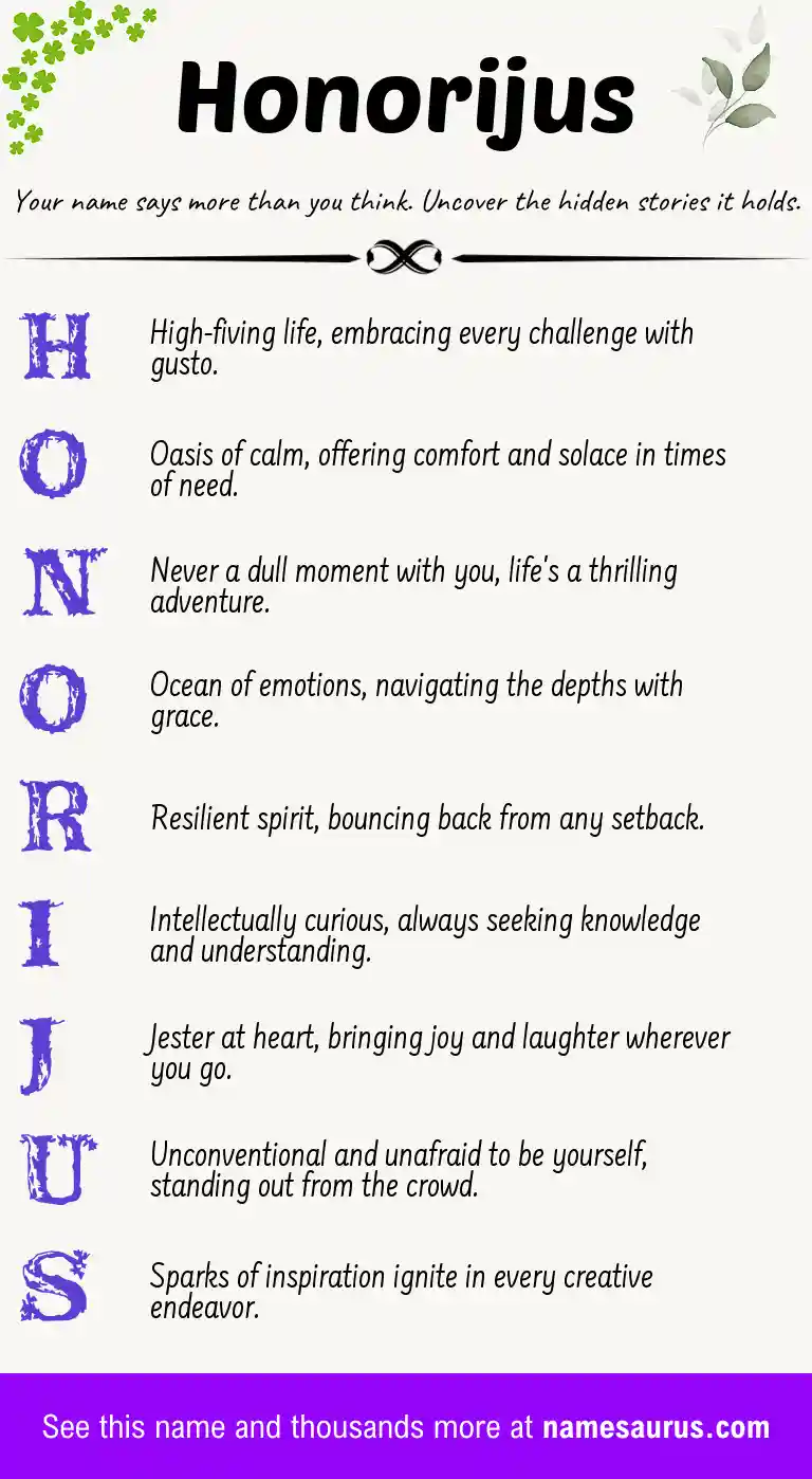 Acrostic poem about Honorijus.