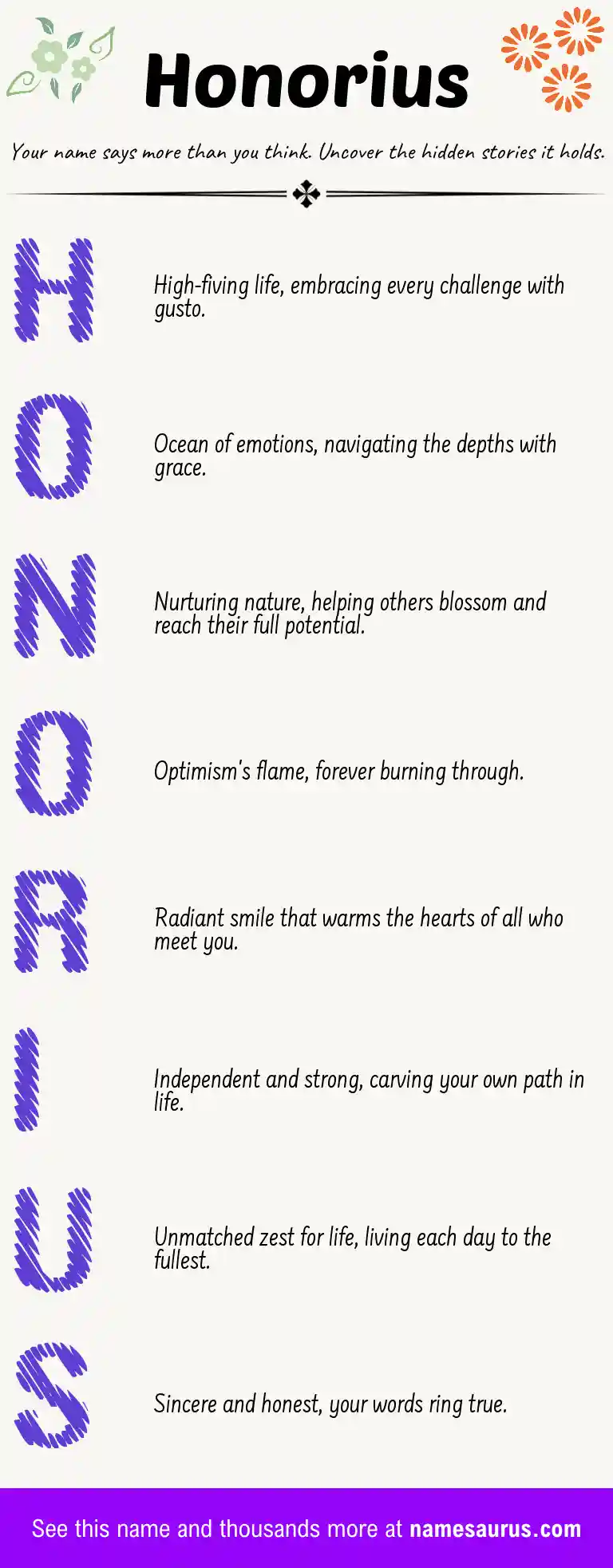 Acrostic poem about Honorius.