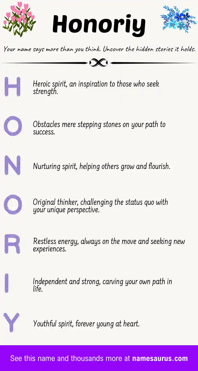 Acrostic poem about Honoriy.