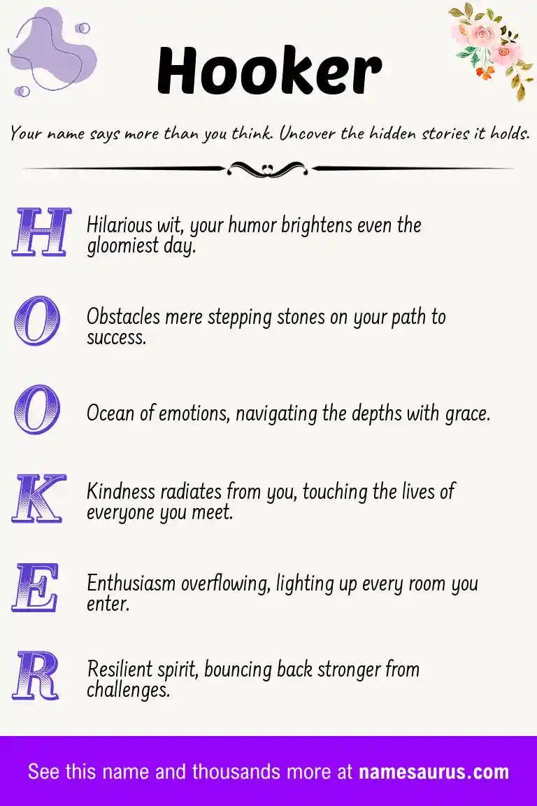 Acrostic poem about Hooker.