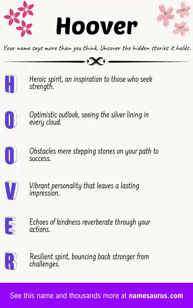 Acrostic poem about Hoover.