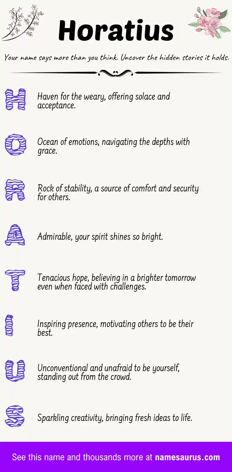 Acrostic poem about Horatius.